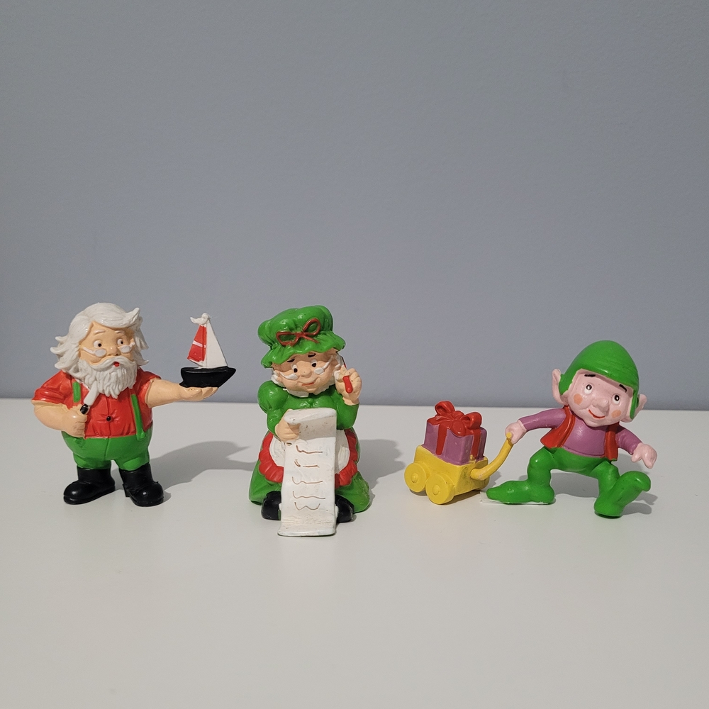 Vintage Schleich PVC Christmas figurines - Santa, Mrs Claus, Elf